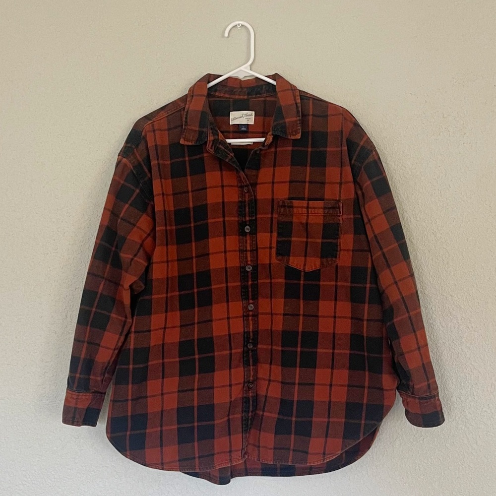 Universal Thread | Rust and Black Flannel Shirt